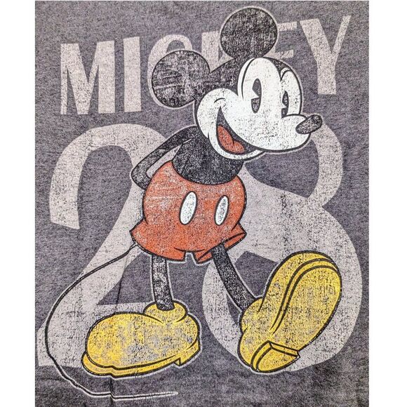 Disney Parks Mickey 1928 Anniversary Hoodie Baseball Fleece Gray Heather Size Sm - Picture 3 of 4